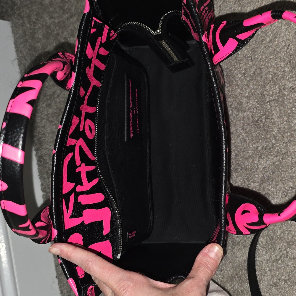 Marc Jacobs x Stephen Sprouse Black and Hot Pink Graffiti The Tote Bag - Picture 10 of 13
